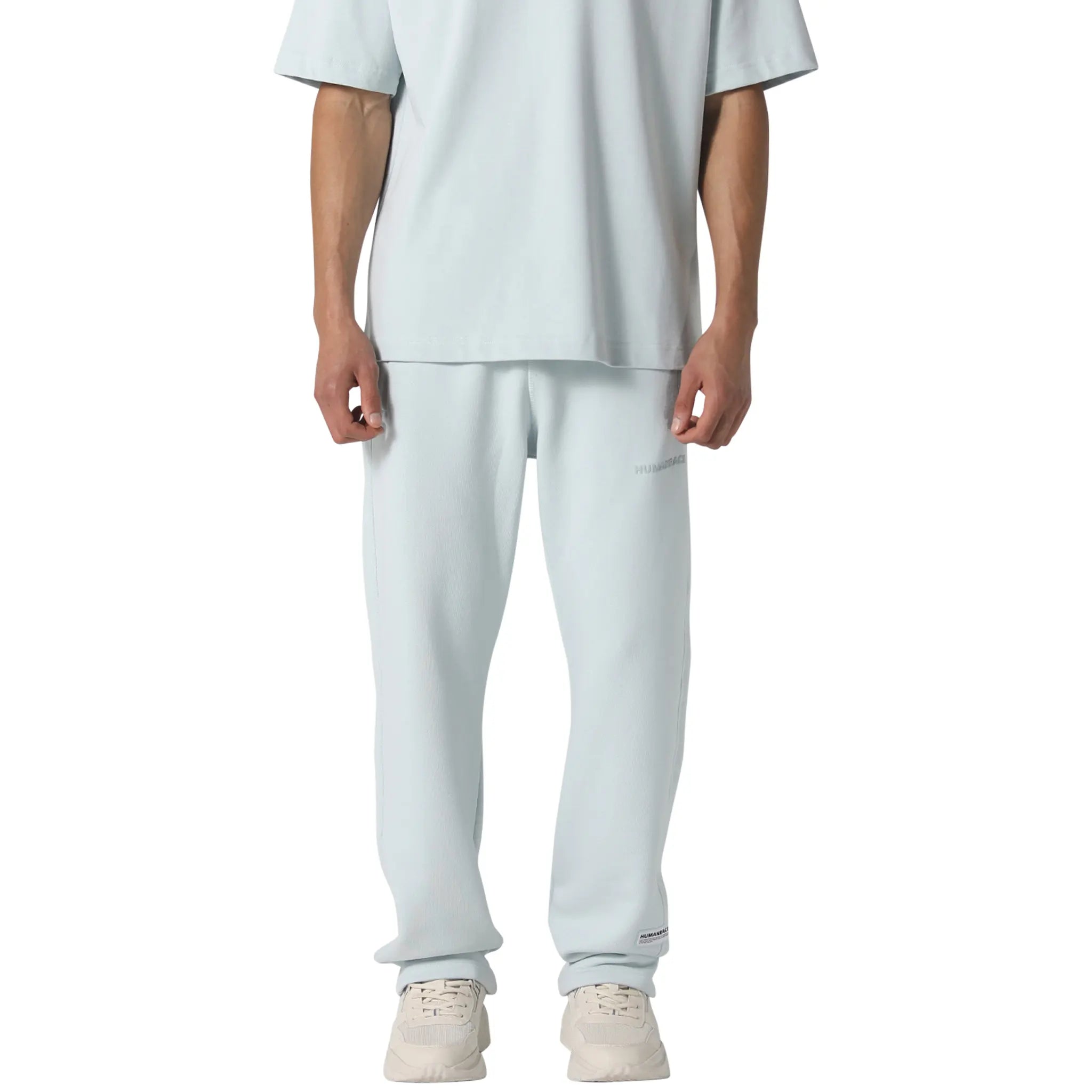 Front view of Human Race Mars Straight Leg Soft Blue Sweatpants